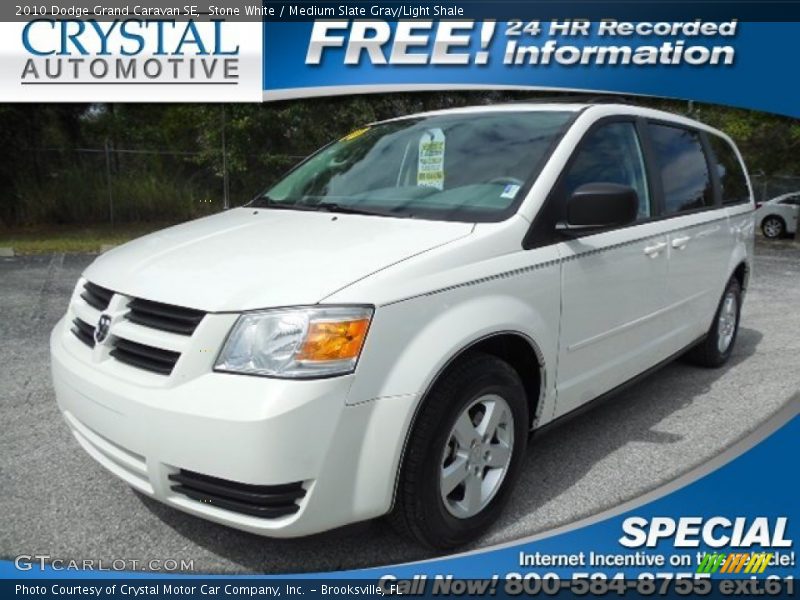 Stone White / Medium Slate Gray/Light Shale 2010 Dodge Grand Caravan SE