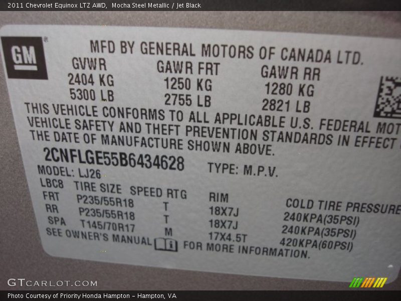 Mocha Steel Metallic / Jet Black 2011 Chevrolet Equinox LTZ AWD