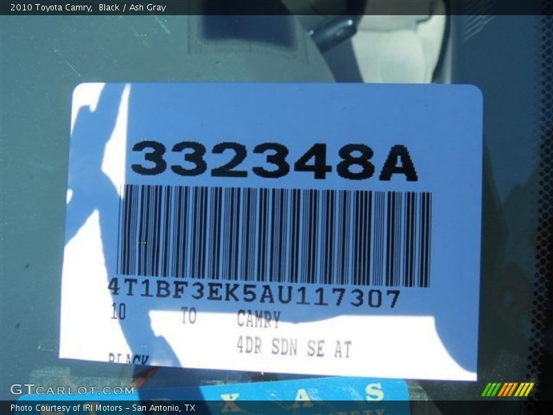 Black / Ash Gray 2010 Toyota Camry