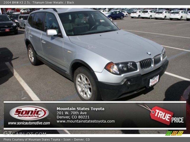 Titanium Silver Metallic / Black 2004 BMW X3 2.5i