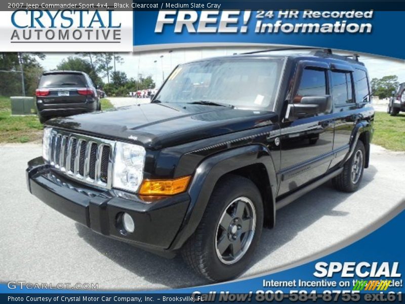 Black Clearcoat / Medium Slate Gray 2007 Jeep Commander Sport 4x4