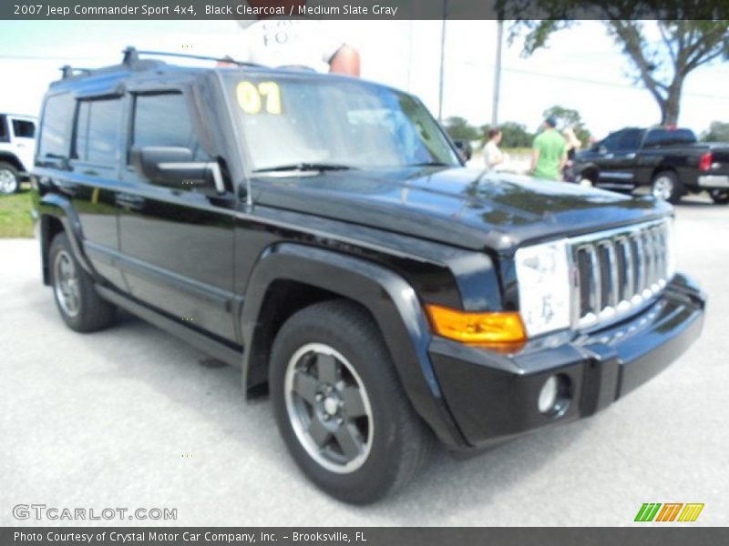 Black Clearcoat / Medium Slate Gray 2007 Jeep Commander Sport 4x4