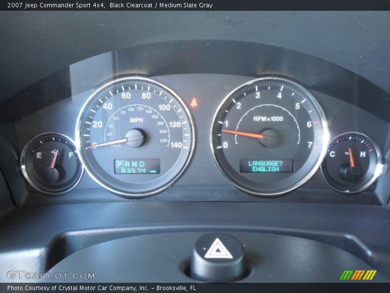 Black Clearcoat / Medium Slate Gray 2007 Jeep Commander Sport 4x4