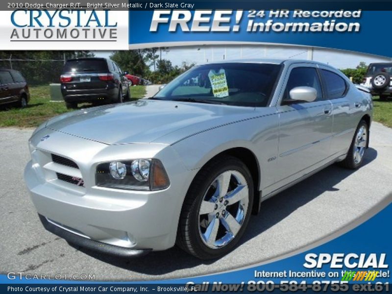 Bright Silver Metallic / Dark Slate Gray 2010 Dodge Charger R/T