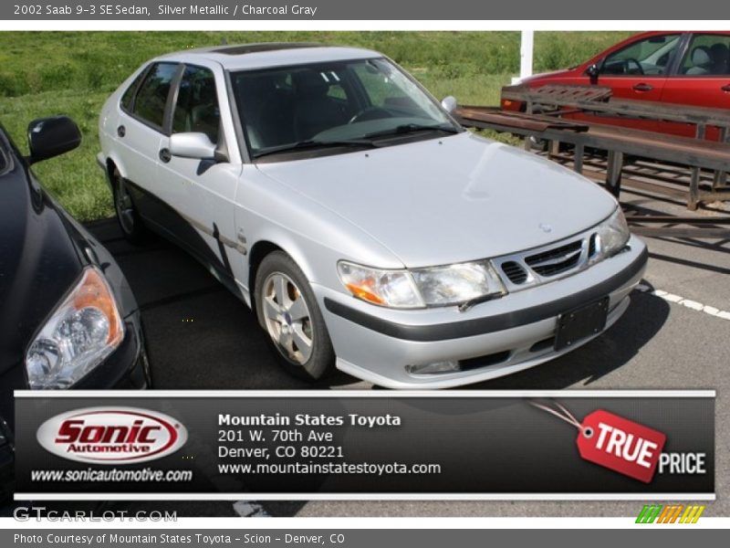 Silver Metallic / Charcoal Gray 2002 Saab 9-3 SE Sedan