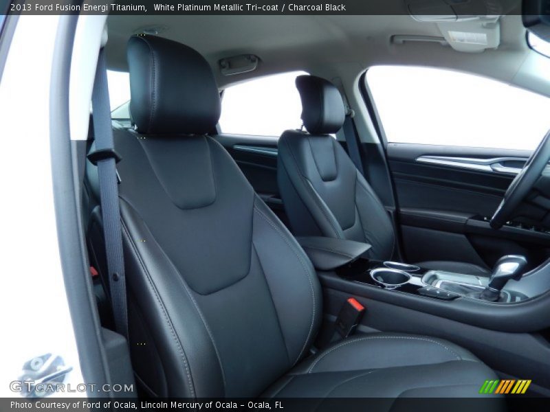 White Platinum Metallic Tri-coat / Charcoal Black 2013 Ford Fusion Energi Titanium