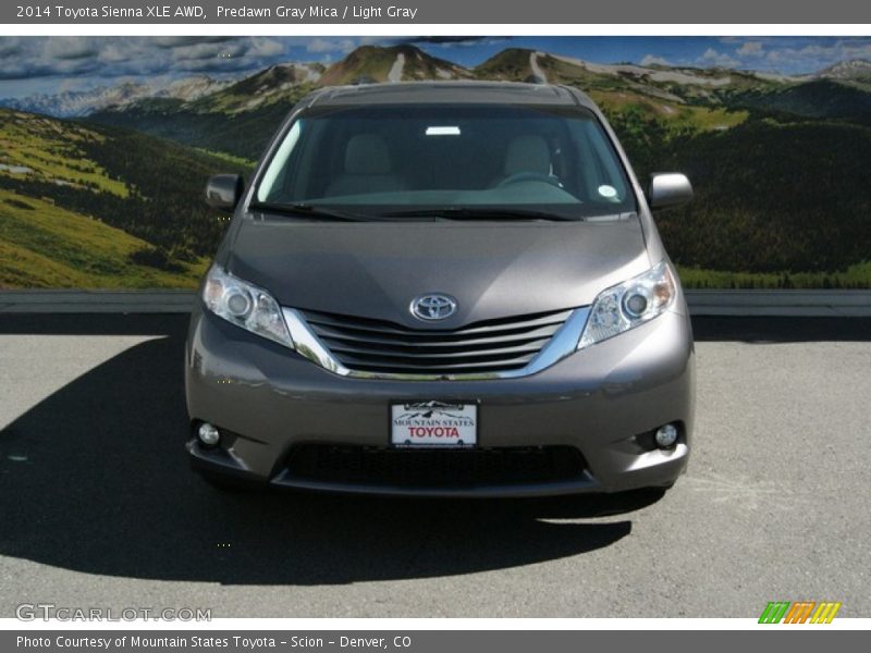 Predawn Gray Mica / Light Gray 2014 Toyota Sienna XLE AWD