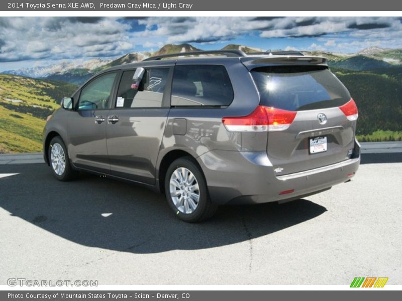 Predawn Gray Mica / Light Gray 2014 Toyota Sienna XLE AWD