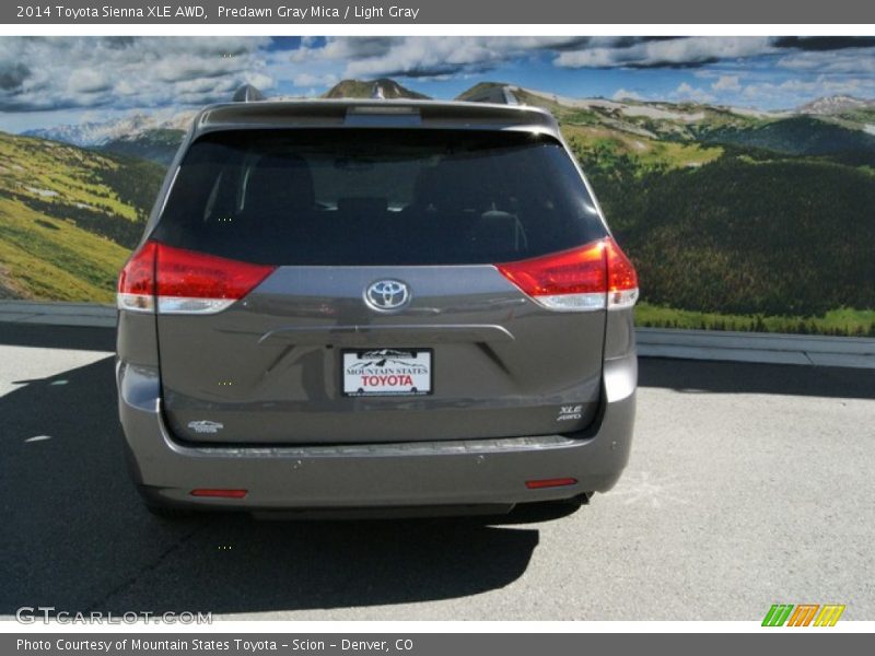 Predawn Gray Mica / Light Gray 2014 Toyota Sienna XLE AWD