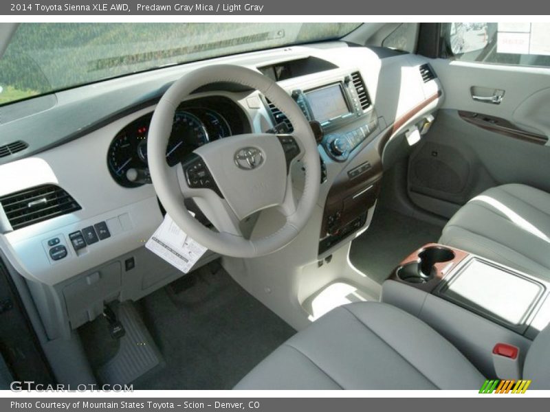 Predawn Gray Mica / Light Gray 2014 Toyota Sienna XLE AWD