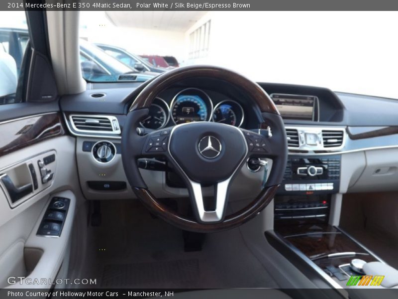 Polar White / Silk Beige/Espresso Brown 2014 Mercedes-Benz E 350 4Matic Sedan
