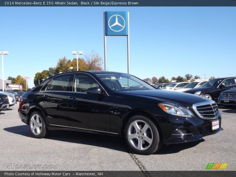 Black / Silk Beige/Espresso Brown 2014 Mercedes-Benz E 350 4Matic Sedan