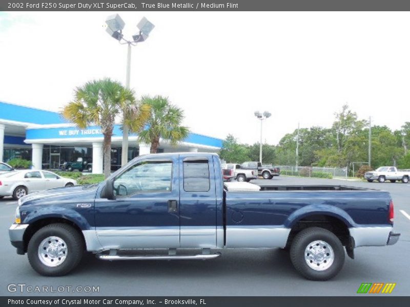 True Blue Metallic / Medium Flint 2002 Ford F250 Super Duty XLT SuperCab