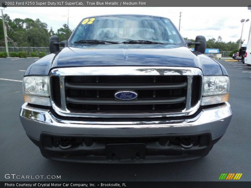 True Blue Metallic / Medium Flint 2002 Ford F250 Super Duty XLT SuperCab