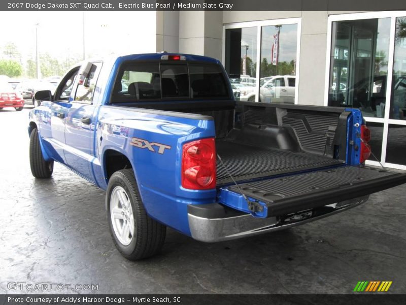 Electric Blue Pearl / Medium Slate Gray 2007 Dodge Dakota SXT Quad Cab