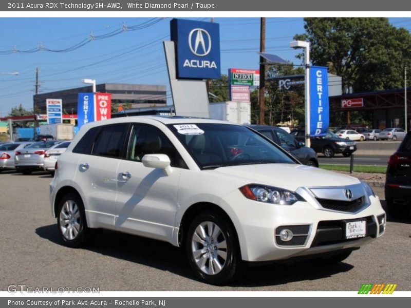 White Diamond Pearl / Taupe 2011 Acura RDX Technology SH-AWD
