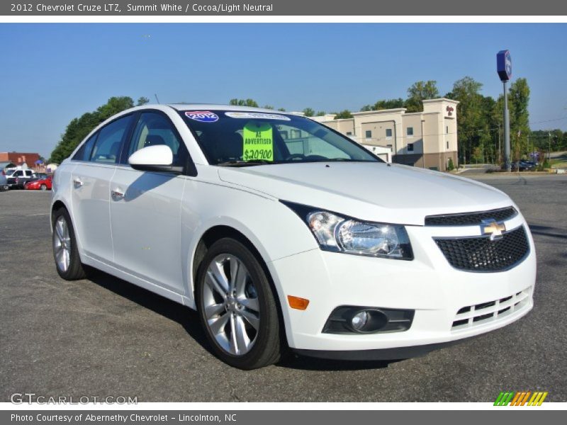 Summit White / Cocoa/Light Neutral 2012 Chevrolet Cruze LTZ