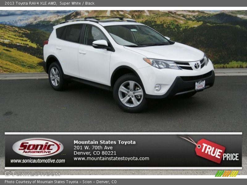 Super White / Black 2013 Toyota RAV4 XLE AWD