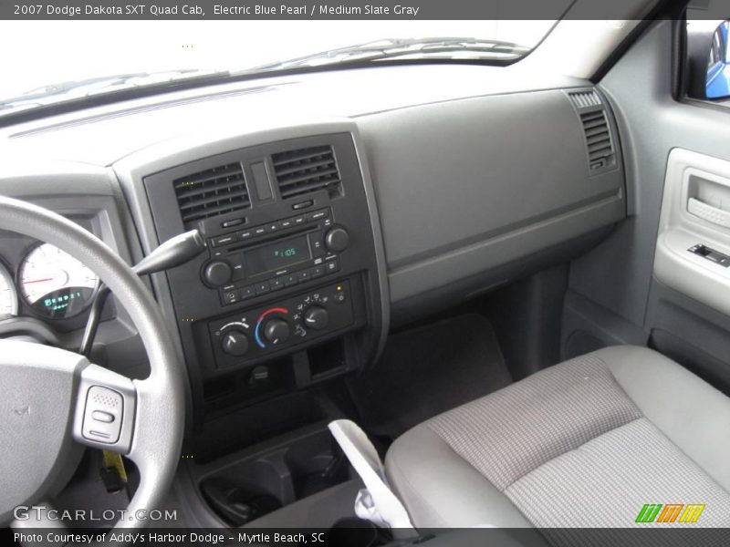 Electric Blue Pearl / Medium Slate Gray 2007 Dodge Dakota SXT Quad Cab
