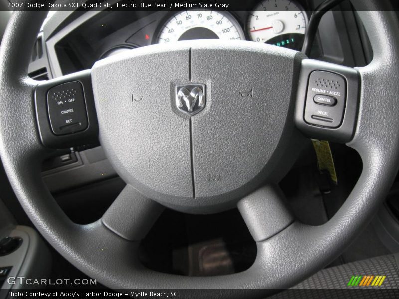 Electric Blue Pearl / Medium Slate Gray 2007 Dodge Dakota SXT Quad Cab