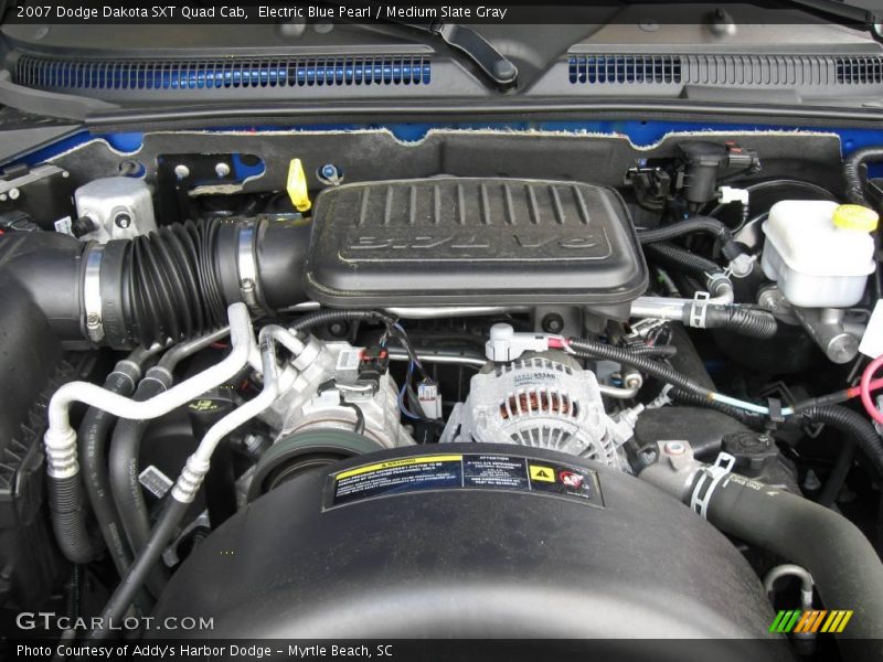 Electric Blue Pearl / Medium Slate Gray 2007 Dodge Dakota SXT Quad Cab