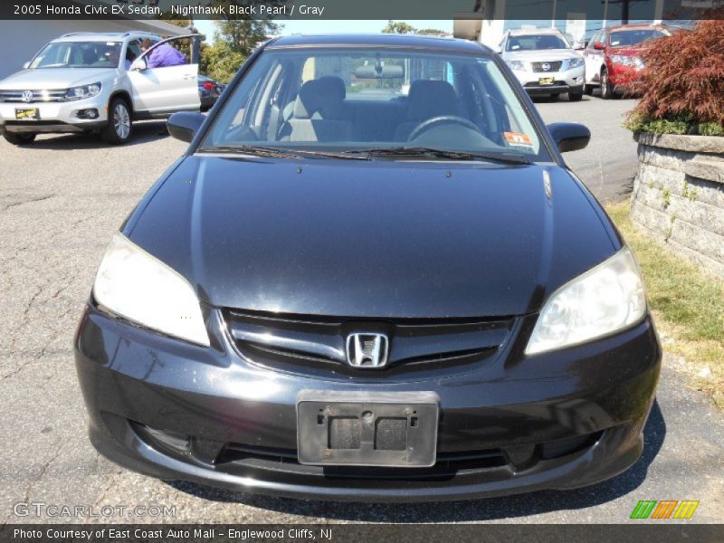 Nighthawk Black Pearl / Gray 2005 Honda Civic EX Sedan