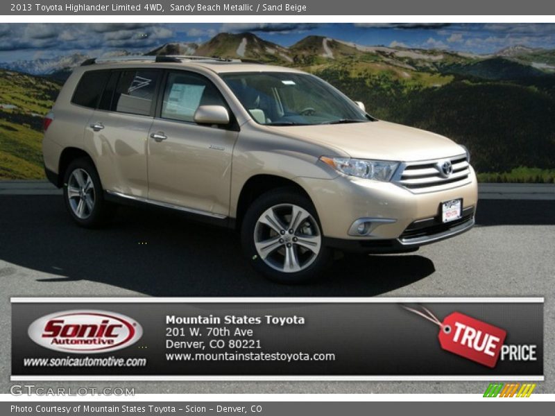 Sandy Beach Metallic / Sand Beige 2013 Toyota Highlander Limited 4WD