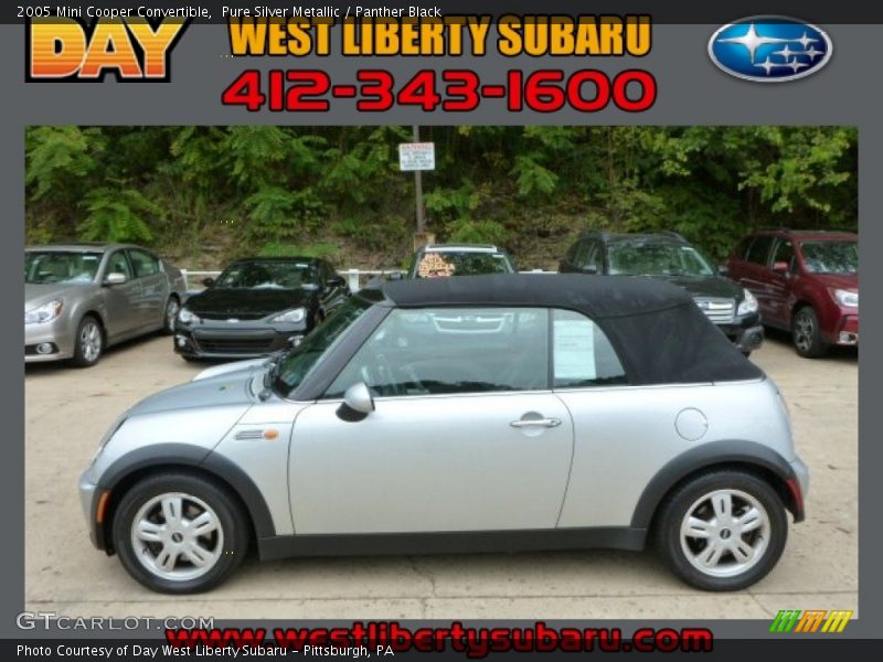 Pure Silver Metallic / Panther Black 2005 Mini Cooper Convertible