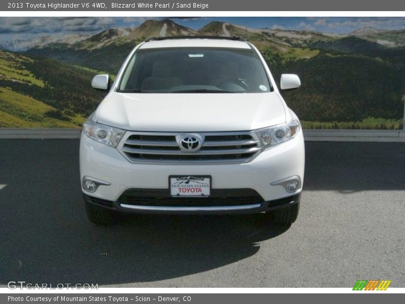Blizzard White Pearl / Sand Beige 2013 Toyota Highlander V6 4WD