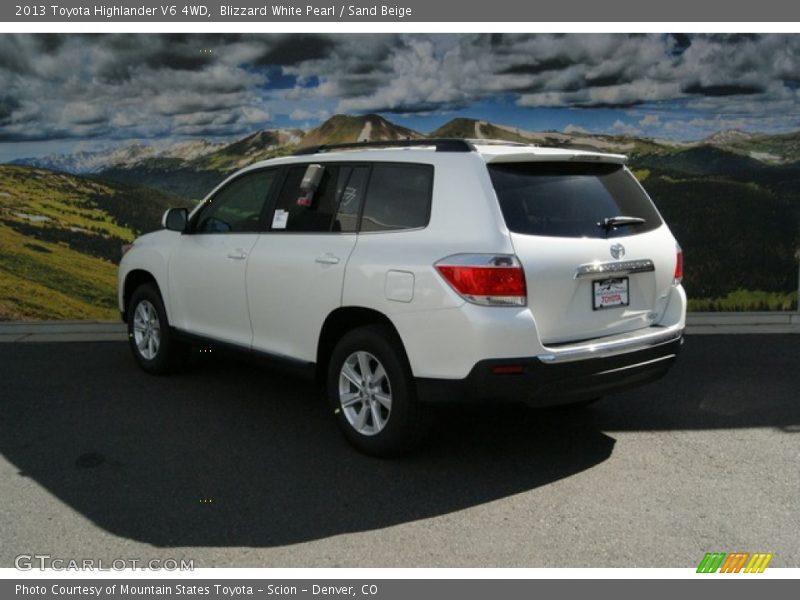 Blizzard White Pearl / Sand Beige 2013 Toyota Highlander V6 4WD