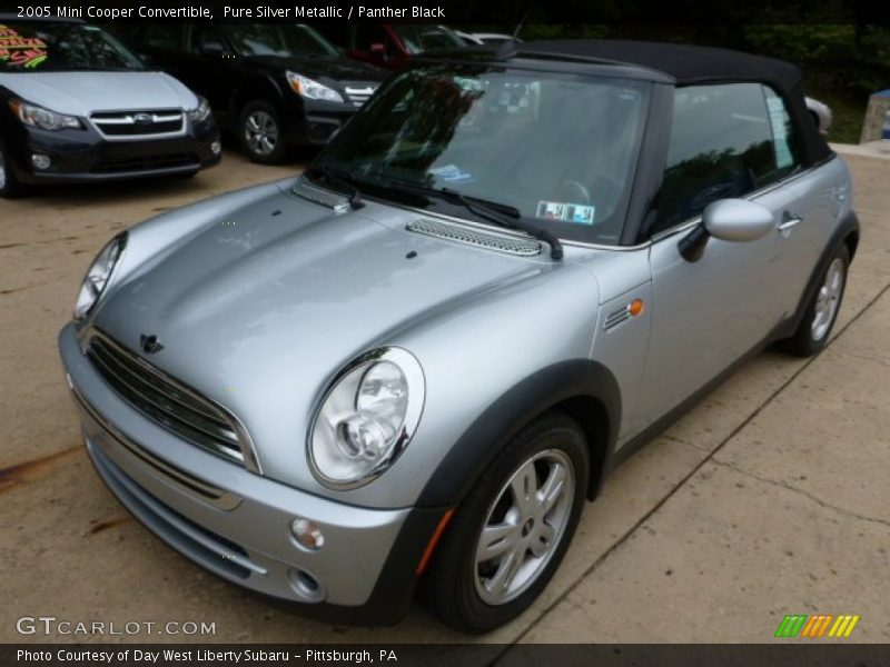 Pure Silver Metallic / Panther Black 2005 Mini Cooper Convertible