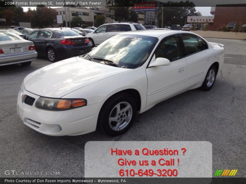 Ivory White / Dark Pewter 2004 Pontiac Bonneville SE