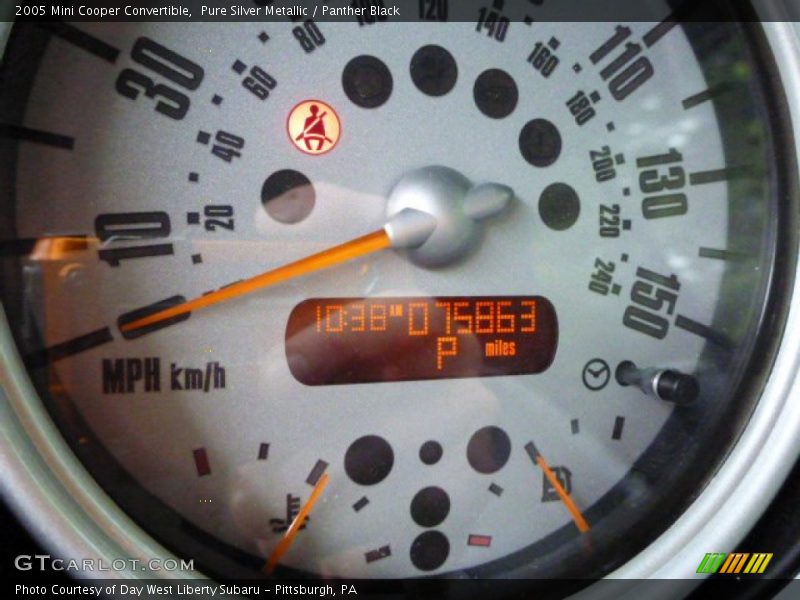 Pure Silver Metallic / Panther Black 2005 Mini Cooper Convertible