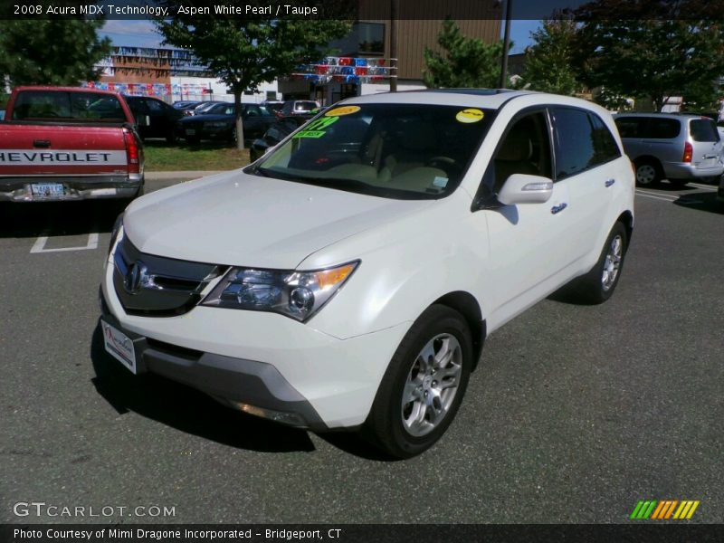 Aspen White Pearl / Taupe 2008 Acura MDX Technology