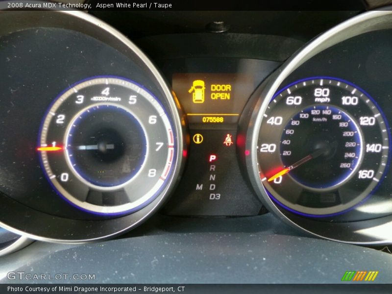 Aspen White Pearl / Taupe 2008 Acura MDX Technology