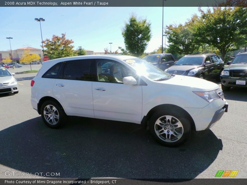 Aspen White Pearl / Taupe 2008 Acura MDX Technology