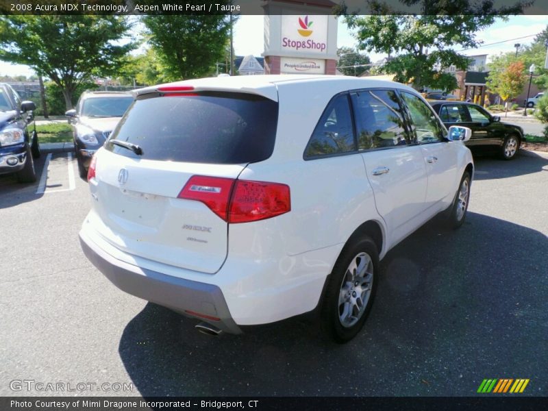 Aspen White Pearl / Taupe 2008 Acura MDX Technology