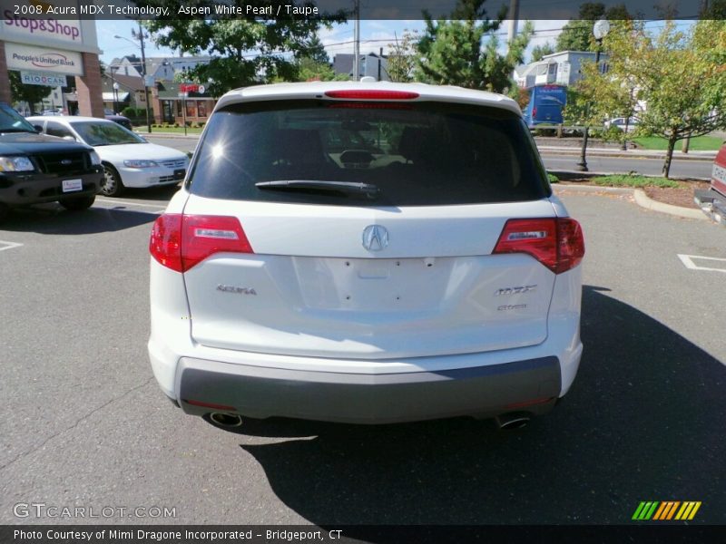 Aspen White Pearl / Taupe 2008 Acura MDX Technology