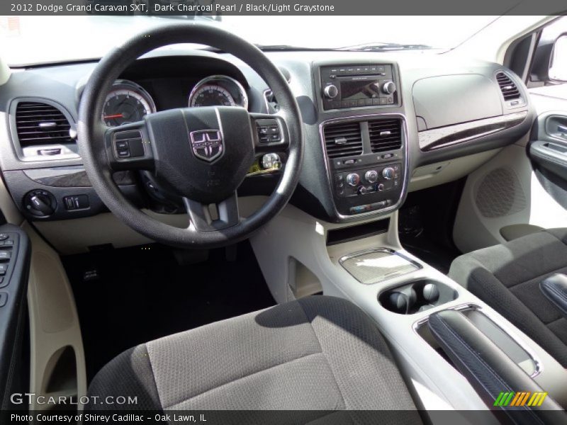 Dark Charcoal Pearl / Black/Light Graystone 2012 Dodge Grand Caravan SXT