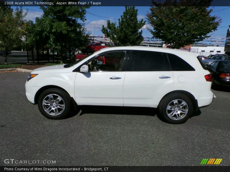 Aspen White Pearl / Taupe 2008 Acura MDX Technology