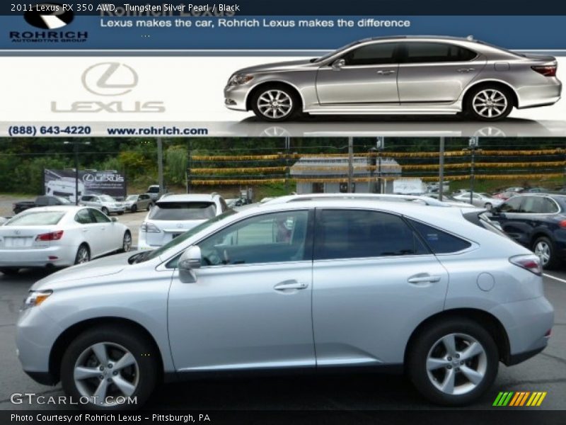 Tungsten Silver Pearl / Black 2011 Lexus RX 350 AWD