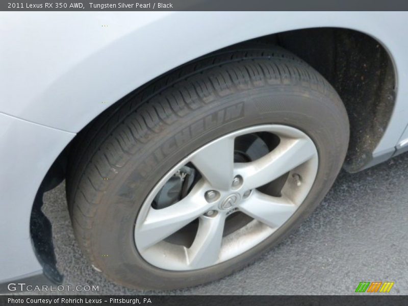 Tungsten Silver Pearl / Black 2011 Lexus RX 350 AWD