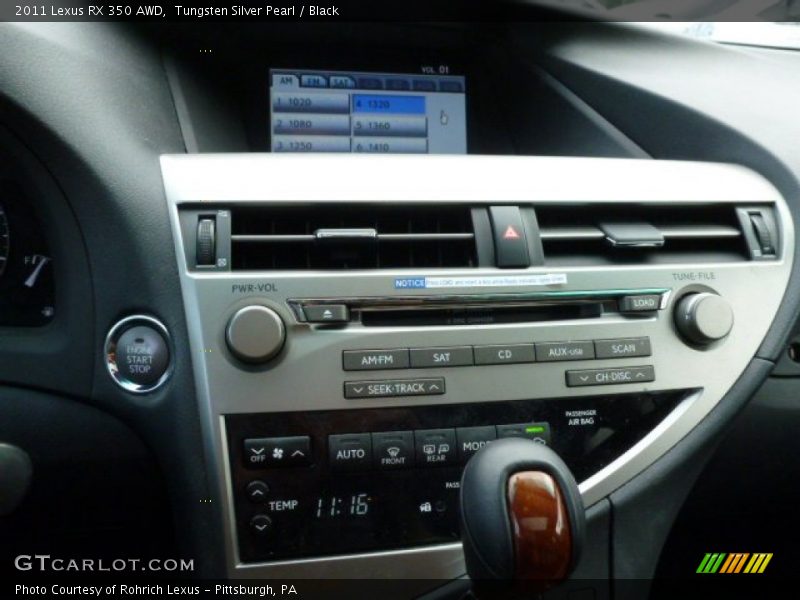 Tungsten Silver Pearl / Black 2011 Lexus RX 350 AWD