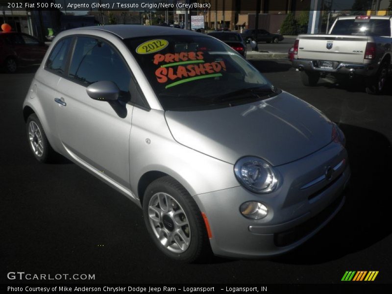 Argento (Silver) / Tessuto Grigio/Nero (Grey/Black) 2012 Fiat 500 Pop