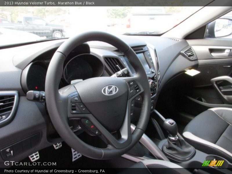 Marathon Blue / Black 2013 Hyundai Veloster Turbo