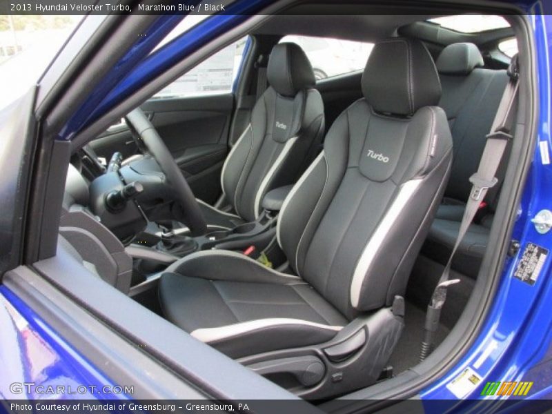 Marathon Blue / Black 2013 Hyundai Veloster Turbo
