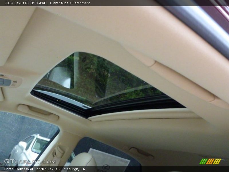 Sunroof of 2014 RX 350 AWD