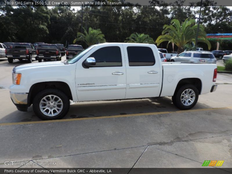Summit White / Dark Titanium 2009 GMC Sierra 1500 SLE Crew Cab