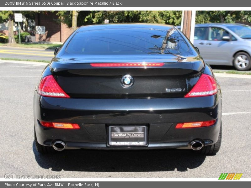 Black Sapphire Metallic / Black 2008 BMW 6 Series 650i Coupe