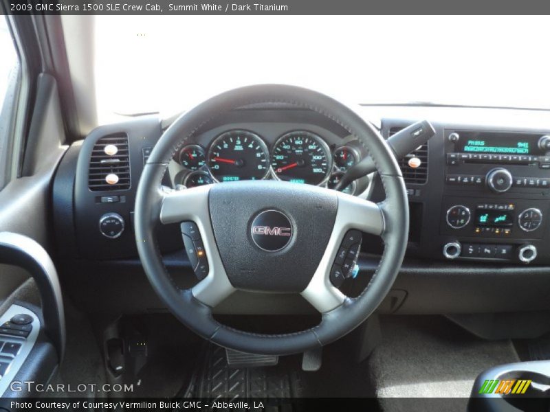 Summit White / Dark Titanium 2009 GMC Sierra 1500 SLE Crew Cab